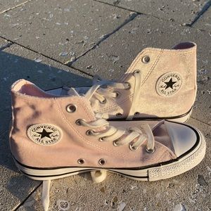 Pink Hightop Suede Converse